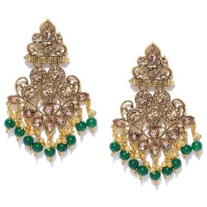 wedding jewellery dangler earrings for women (yellow)